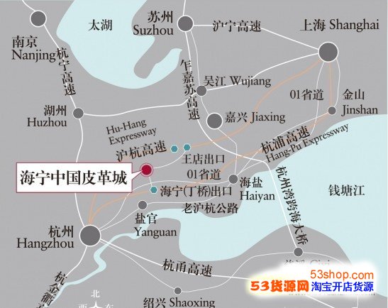海宁中国皮革城地理位置图