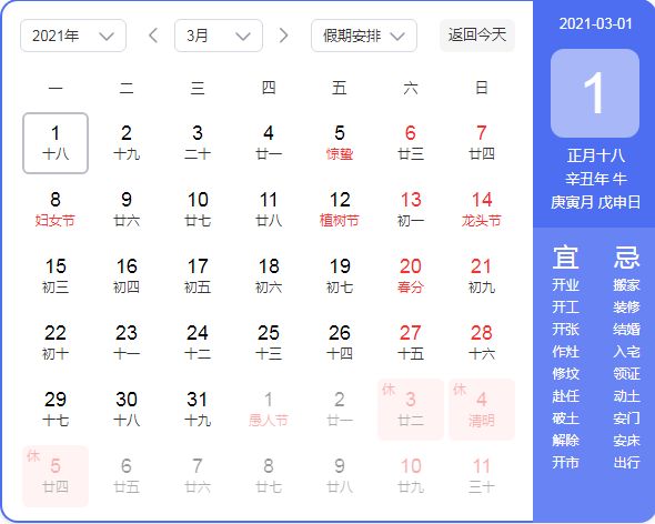 21年3月工作日天数多少天 应出勤天数介绍 53货源网